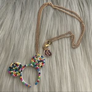 Ritzee Rebel Mouse Ears Necklace Rainbow Sprinkle